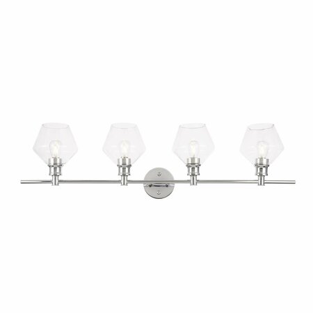 CLING Gene 4 Light Chrome & Clear Glass Wall Sconce CL2952172